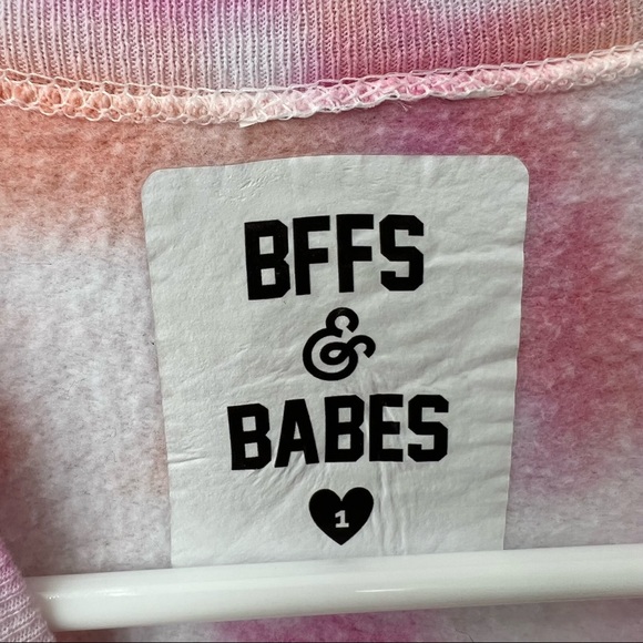 bffs & babes pink tie dye crop long sleeve sweatshirt womens S - Picture 5 of 5